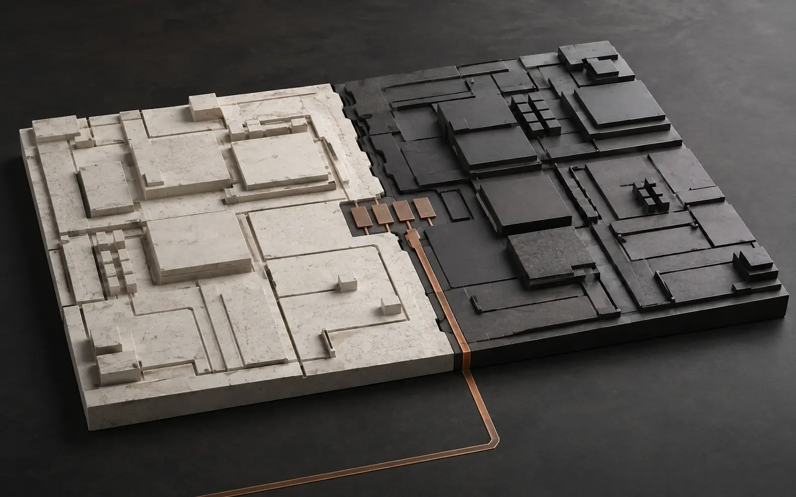 A commercial route emerging in the structured space between two distinct systems.